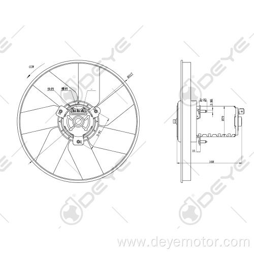 Cooling fan radiator universal for VW PASSAT CABRIO